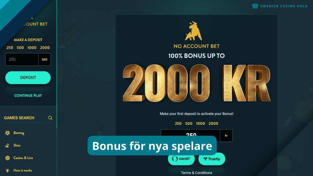 Bonus för nya spelare No account casino
