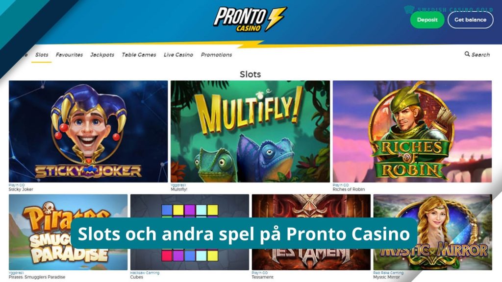 Slots och andra spel på Pronto Casino